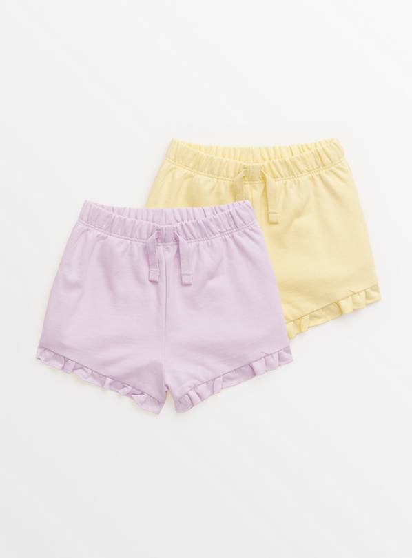 Lilac & Yellow Frill Jersey Shorts 2 Pack  9-12 months